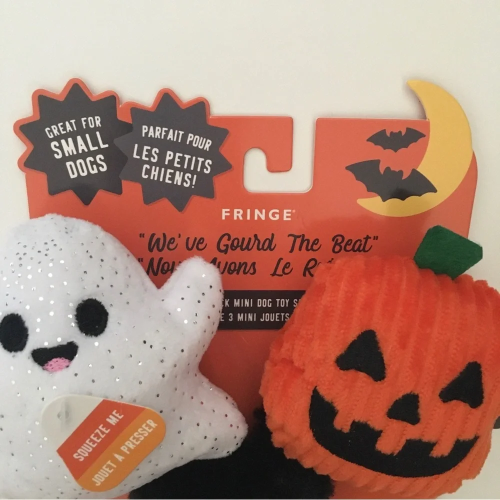 Dog Toys Plush w/ Squeakers “We’ve Gourd the Beat” Halloween Theme NEW | Fringe
